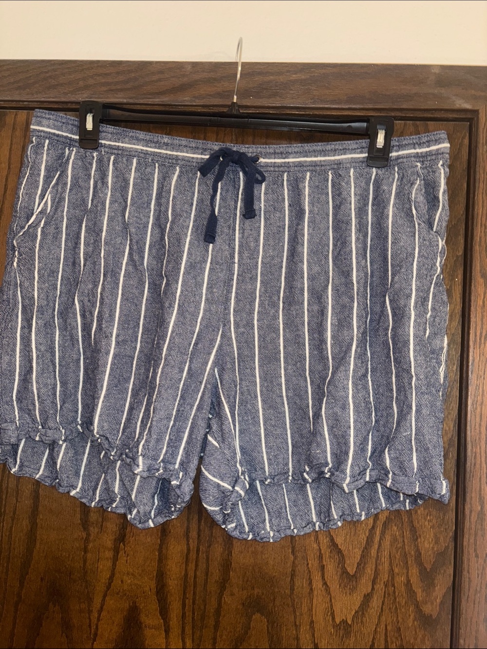 Dash Linen/Rayon Blend Pull On High-Rise Striped Shorts size 2X